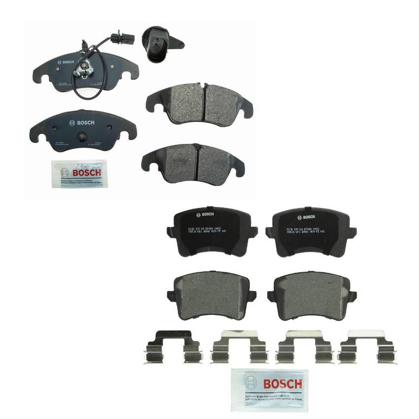 Audi Disc Brake Pad Set Kit - Front and Rear (Semi-Metallic) 4G0698151D